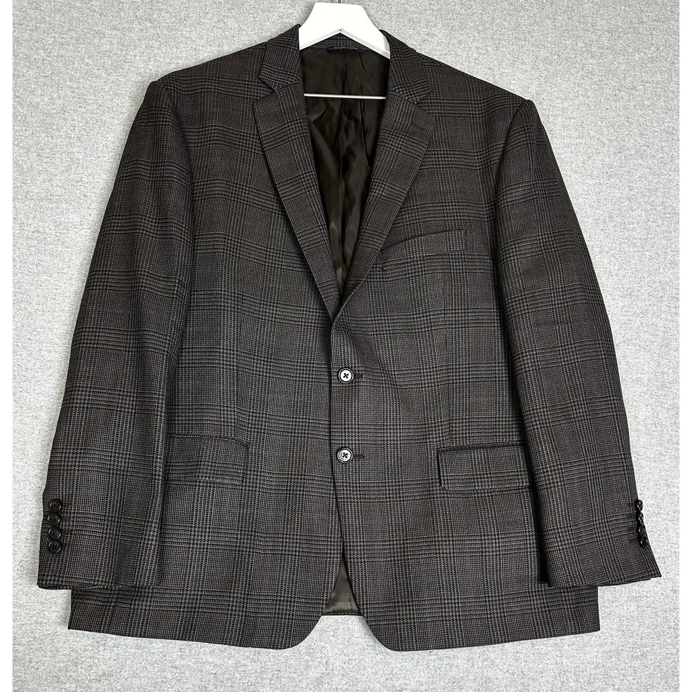 Ralph Lauren Blazer Mens 44S Brown Plaid Wool Sport Coat Made Canada Dillard's